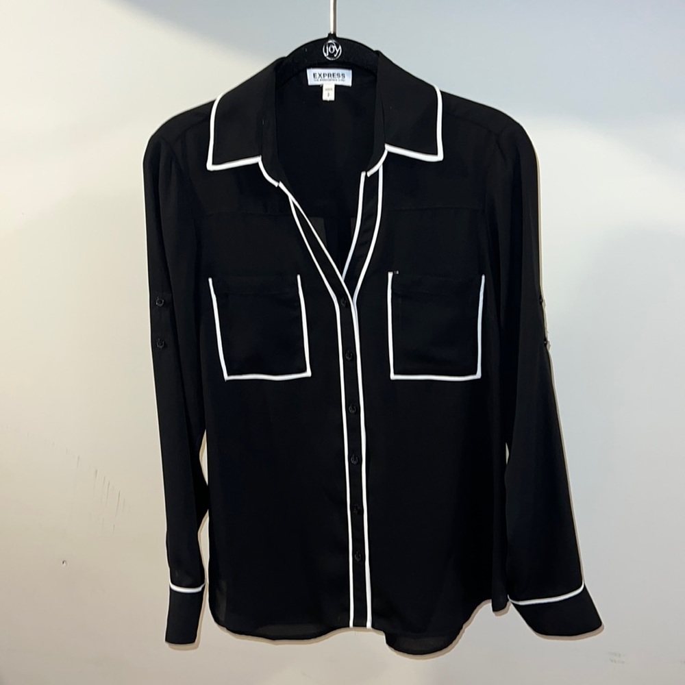 Black and white blouse